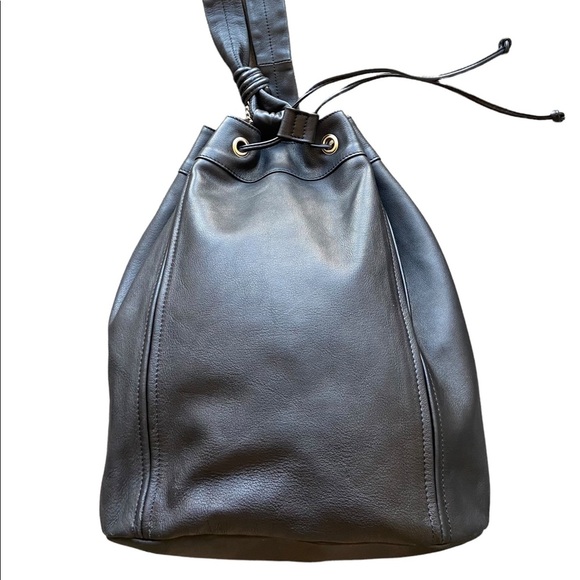 Marco Buggiani Leather Drawstring Bag main image 5
